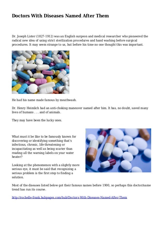 Doctors With Diseases Named After Them