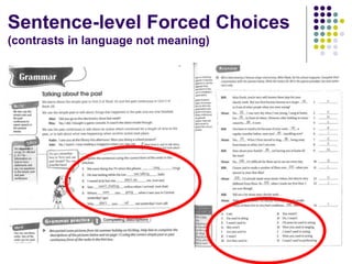 Sentence-level Forced Choices
(contrasts in language not meaning)
 