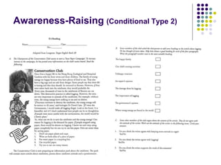 Awareness-Raising (Conditional Type 2)
 