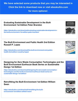 Sustainable Practices in the Built Environment 2nd Edition Craig ...