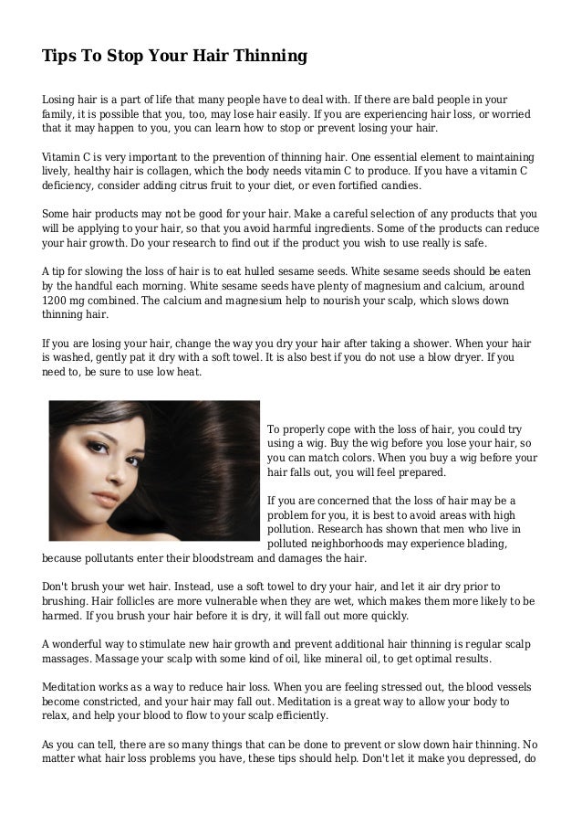 Tips To Stop Your Hair Thinning