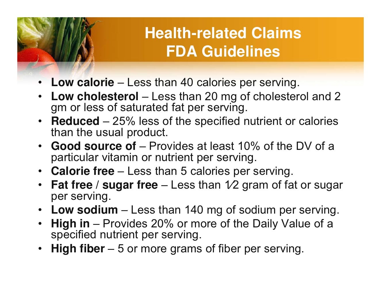 Healthrelated Claims FDA Guidelines