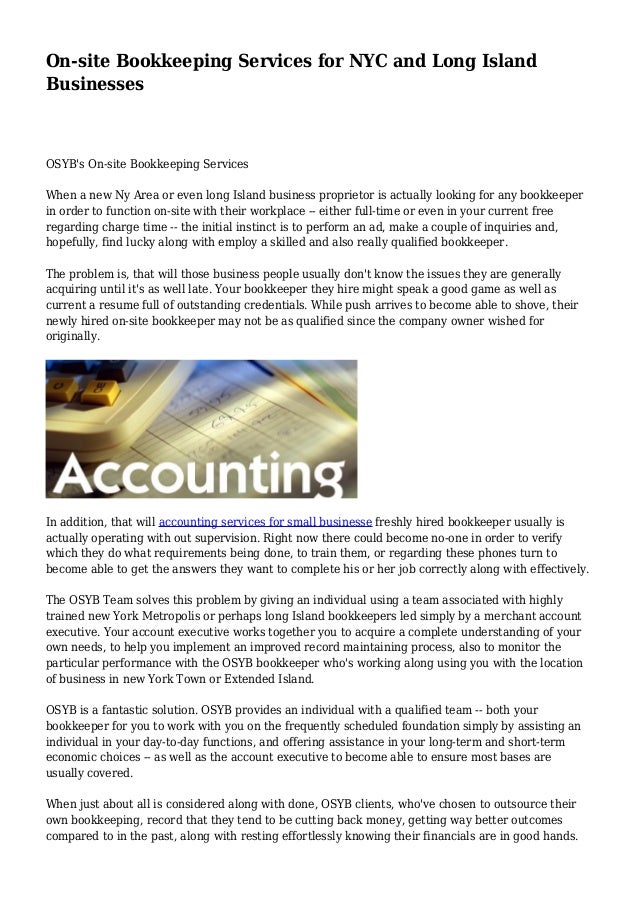 Onsite Bookkeeping Services for NYC and Long Island Businesses