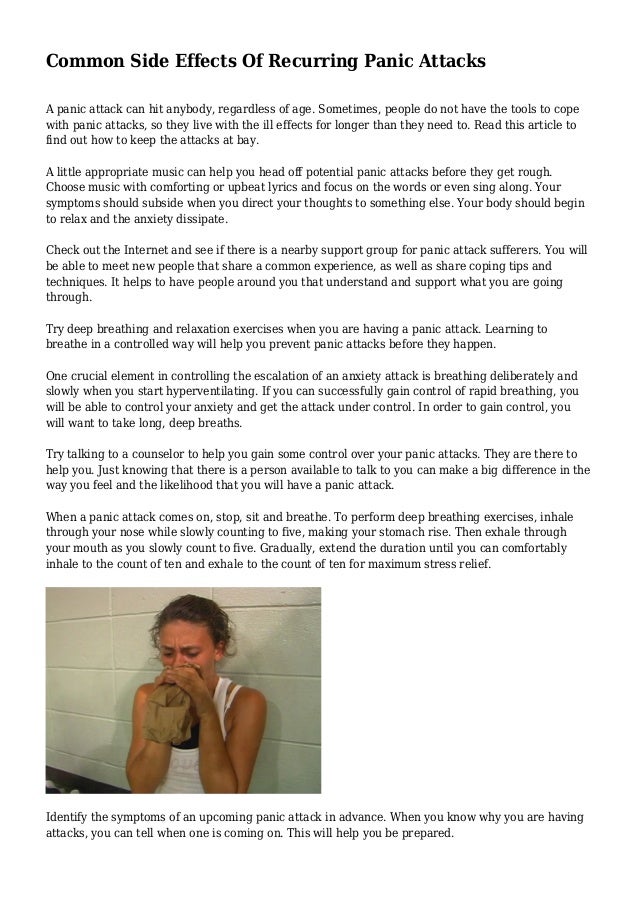 Common Side Effects Of Recurring Panic Attacks