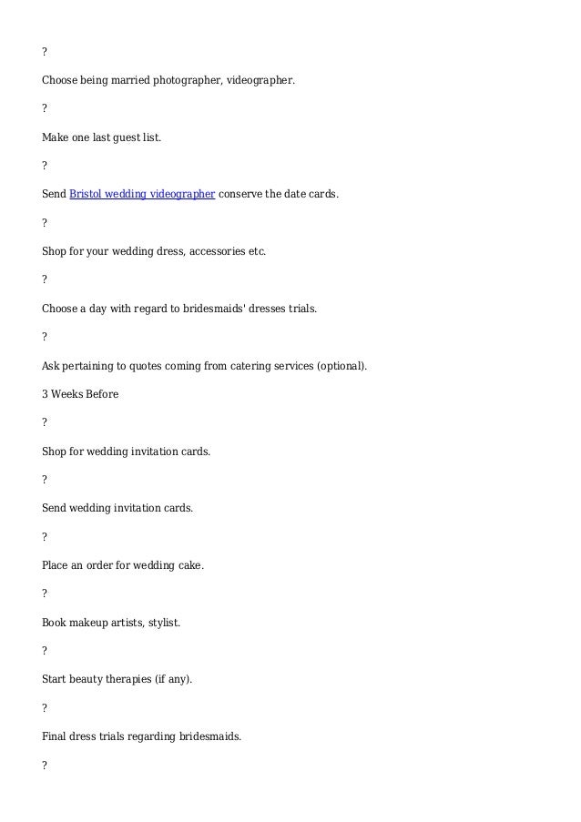 small wedding checklist