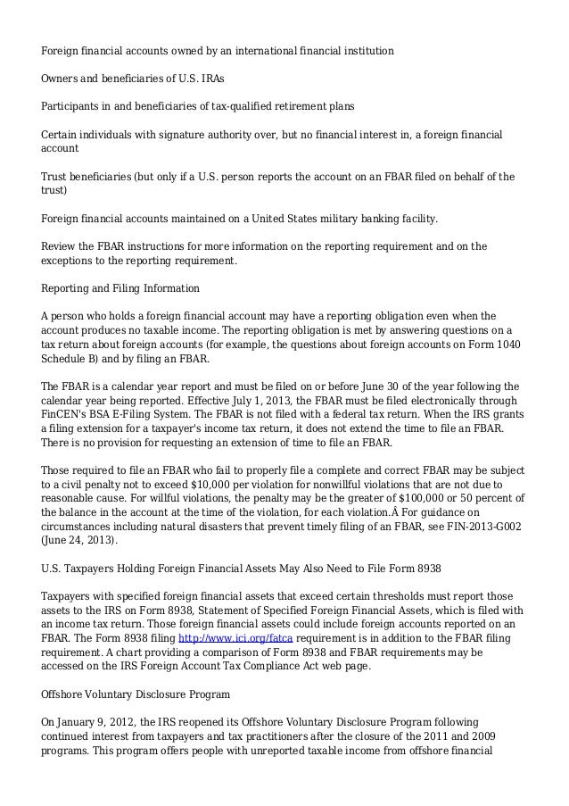 report of foreign bank and financial accounts fbar delinquent fbar cover letter