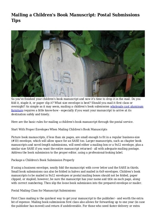 mailing a children s book manuscript postal submissions tips