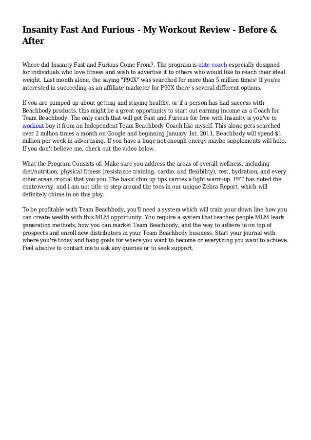 Insanity Fast And Furious My Workout Review Before &amp; After