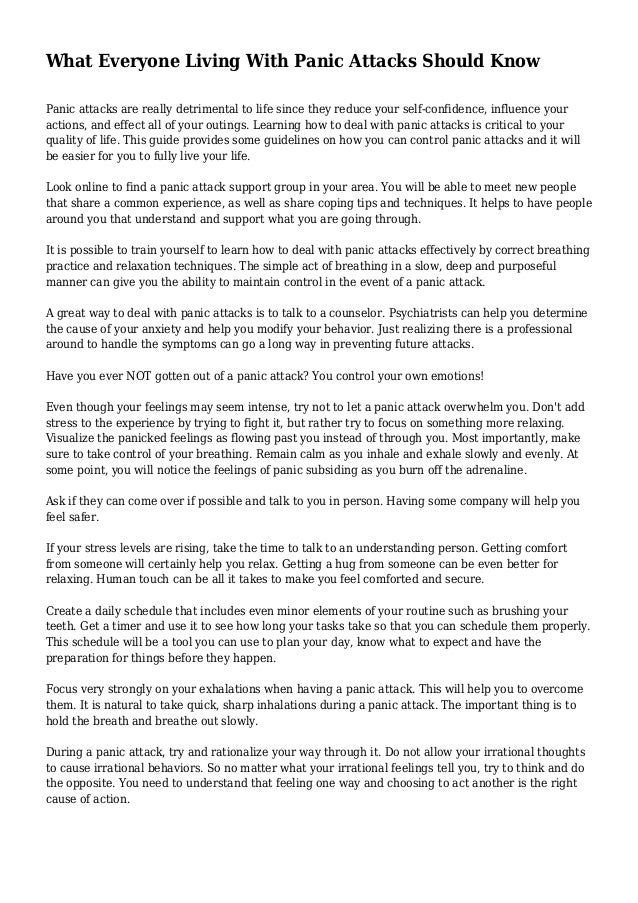 What Everyone Living With Panic Attacks Should Know