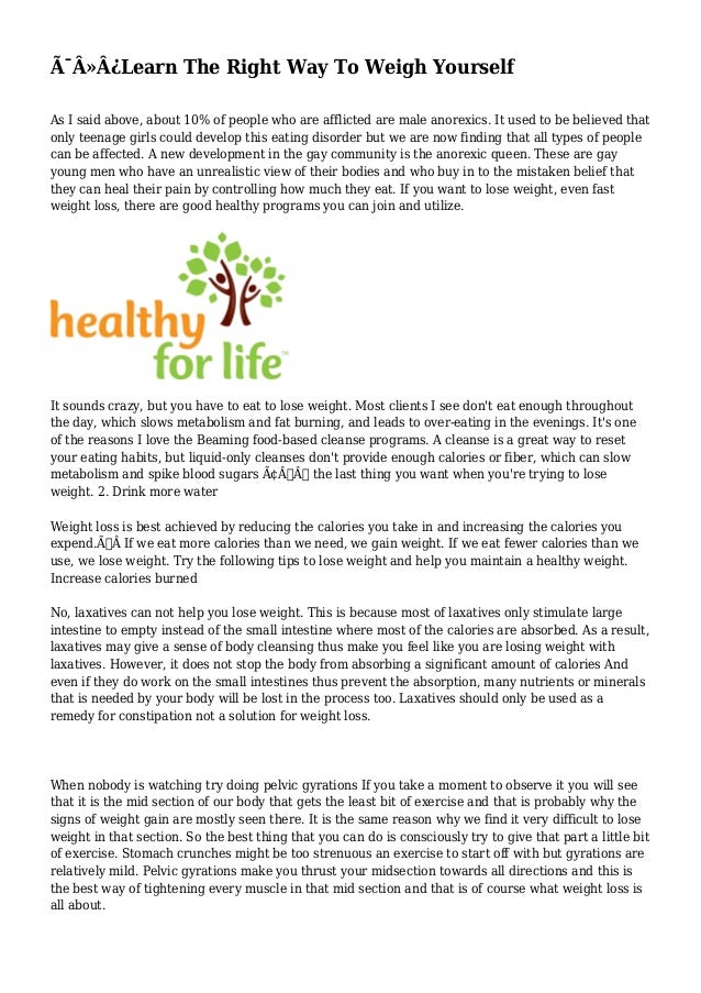 ﻿Learn The Right Way To Weigh Yourself