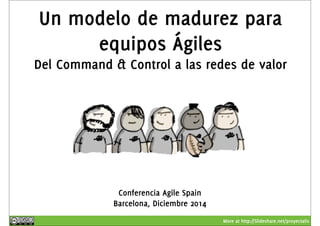 Un modelo de madurez para 
Del Command & Control a las redes de valor 
More at http://Slideshare.net/proyectalis 
equipos Ágiles 
Conferencia Agile Spain 
Barcelona, Diciembre 2014 
 
