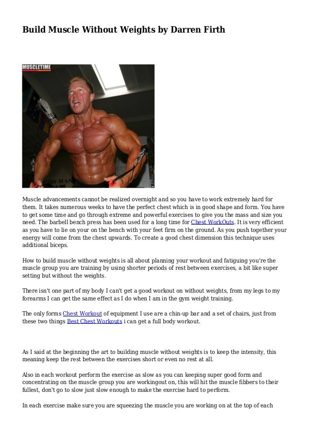 Build Muscle Without Weights By Darren Firth Build Muscle Without Weights By Darren Firth