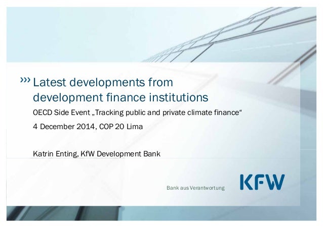 Latest Developments From Development Finance Institutions Kfw