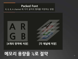 22 메모리 용량을 ¼로 절약 
 