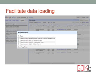 Facilitate data loading 
 