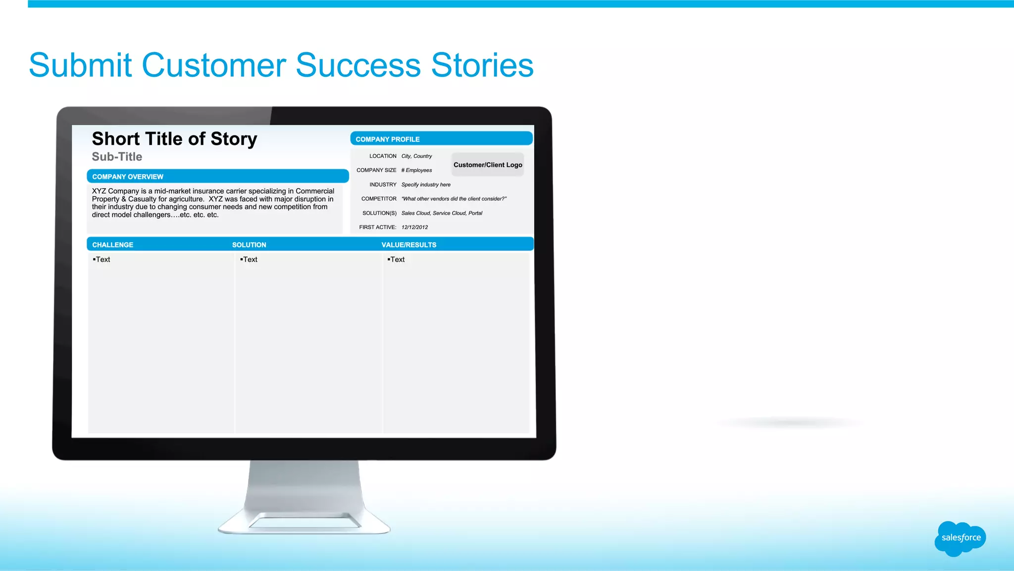 Submit Customer Success Stories
 