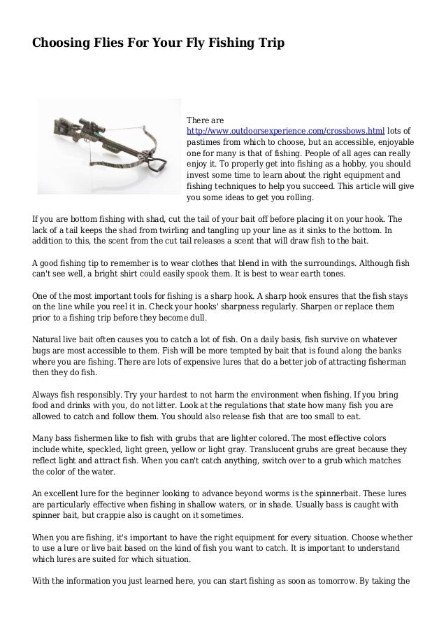 Choosing Flies For Your Fly Fishing Trip