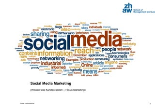 Zürcher Fachhochschule
Social Media Marketing
(Wissen was Kunden wollen – Fokus Marketing)
1
 
