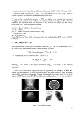 ENCRYPTION BASED WATERMARKING TECHNIQUE FOR SECURITY OF MEDICAL IMAGE | PDF