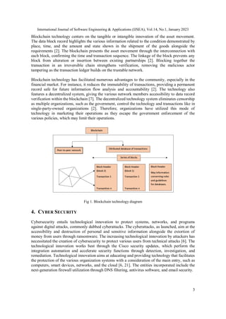 International Journal of Software Engineering & Applications (IJSEA), Vol.14, No.1, January 2023
3
Blockchain technology c...
