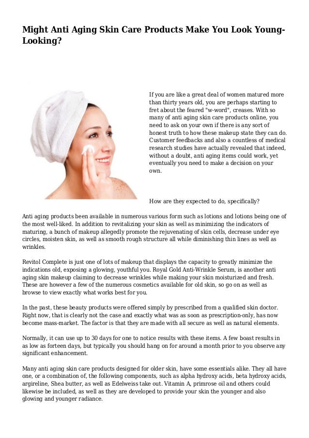 using anti aging products young