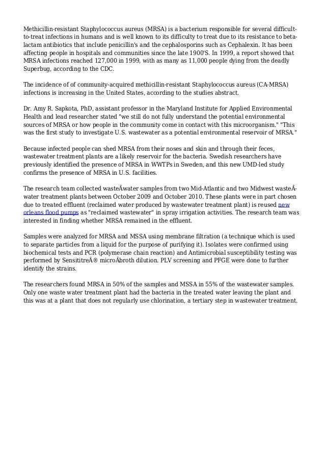 Deadly superbug thriving in wastewater treatment plants in the U.S.