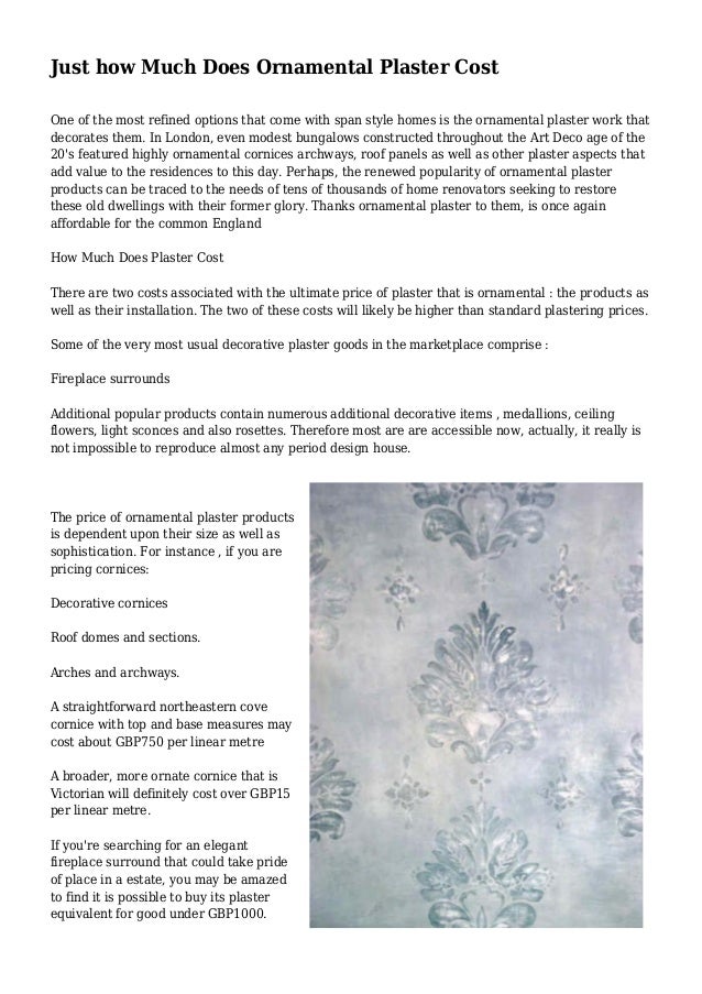 Just How Much Does Ornamental Plaster Cost