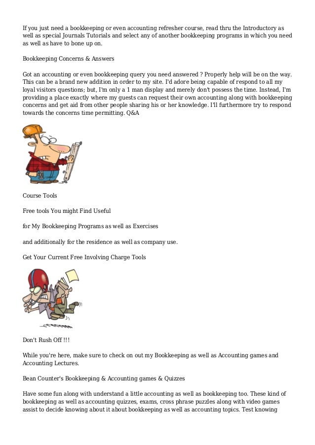 Bean Counter's Free Accounting & Bookkeeping Tutorial Site