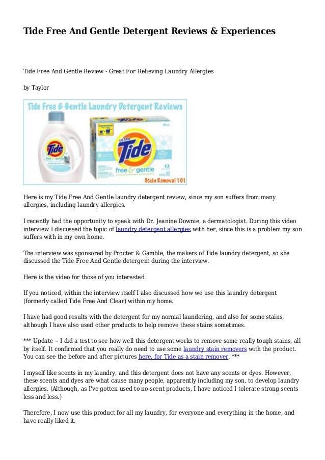 Tide Free And Gentle Detergent Reviews Experiences