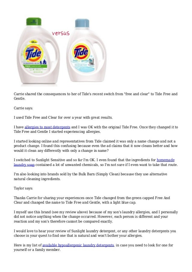 Tide Free And Gentle Detergent Reviews & Experiences