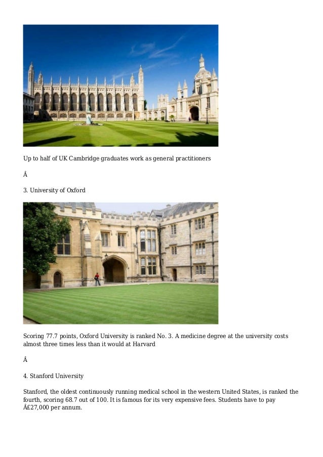 Ten Top Universities for Medicine Worldwide