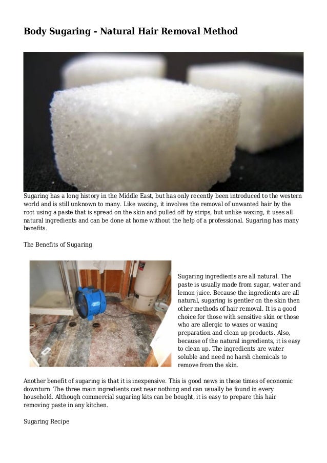 Body Sugaring Natural Hair Removal Method