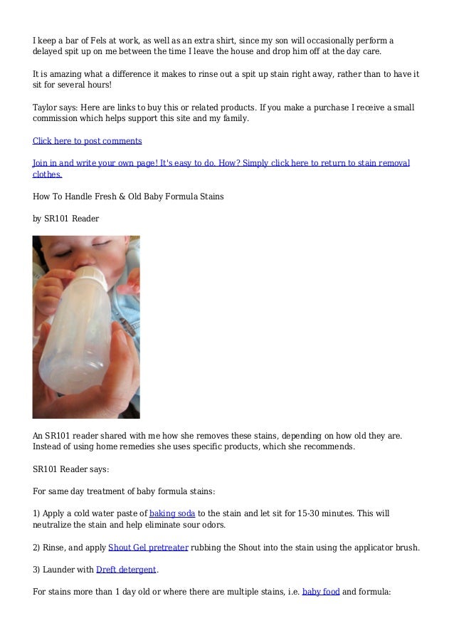 Baby Formula Stain & Spit Up Removal Tips