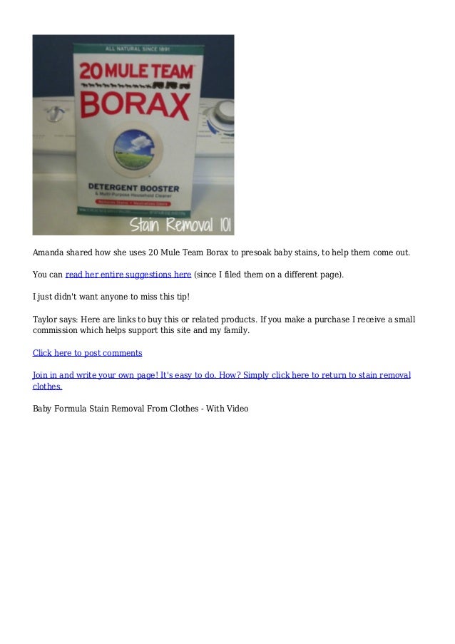 Baby Formula Stain & Spit Up Removal Tips