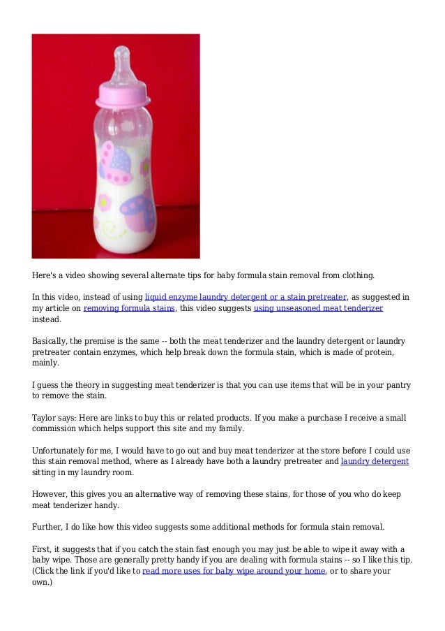 Baby Formula Stain & Spit Up Removal Tips