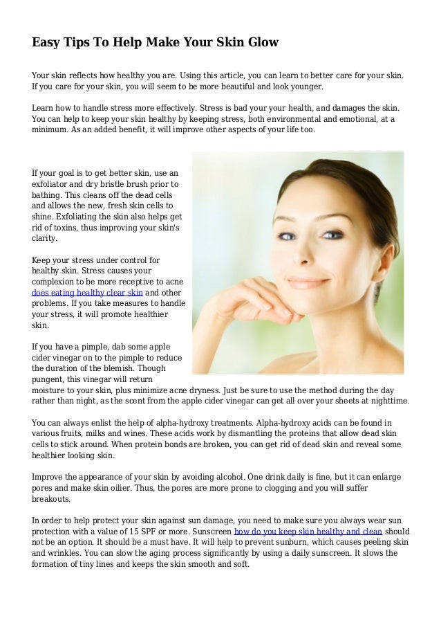 to make your skin glow