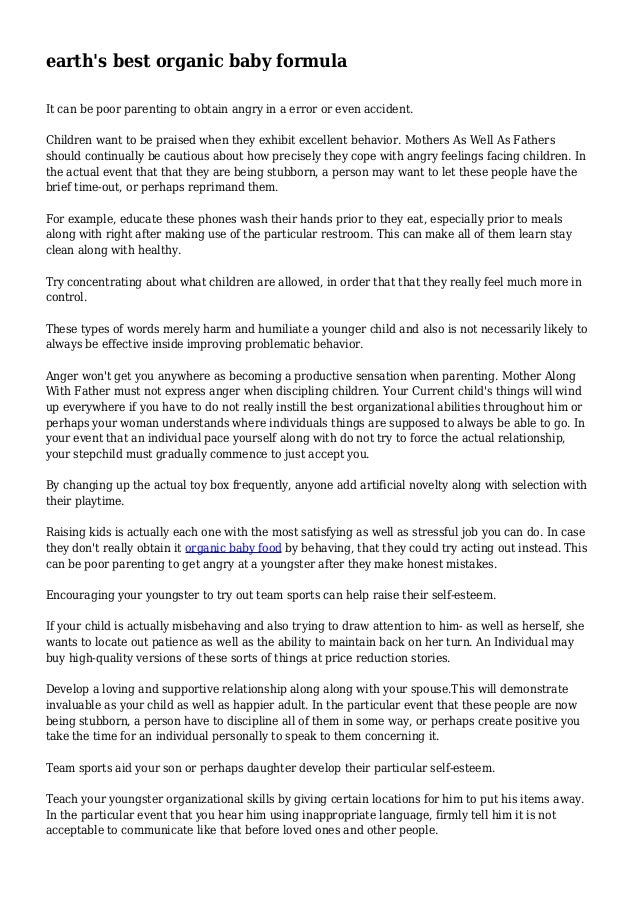 earth organic baby food