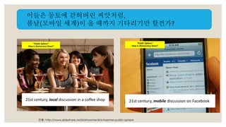 이들은 동토에 갇혀버린 씨앗처럼, 
봄날(모바일 세계)이 올 때까지 기다리기만 할껀가? 
인용: http://www.slideshare.net/krishaamer/kris-haamer-public-sphere 
 