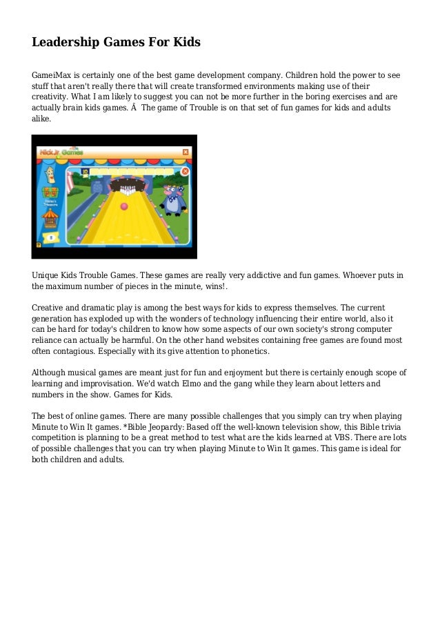 Leadership Games For Kids