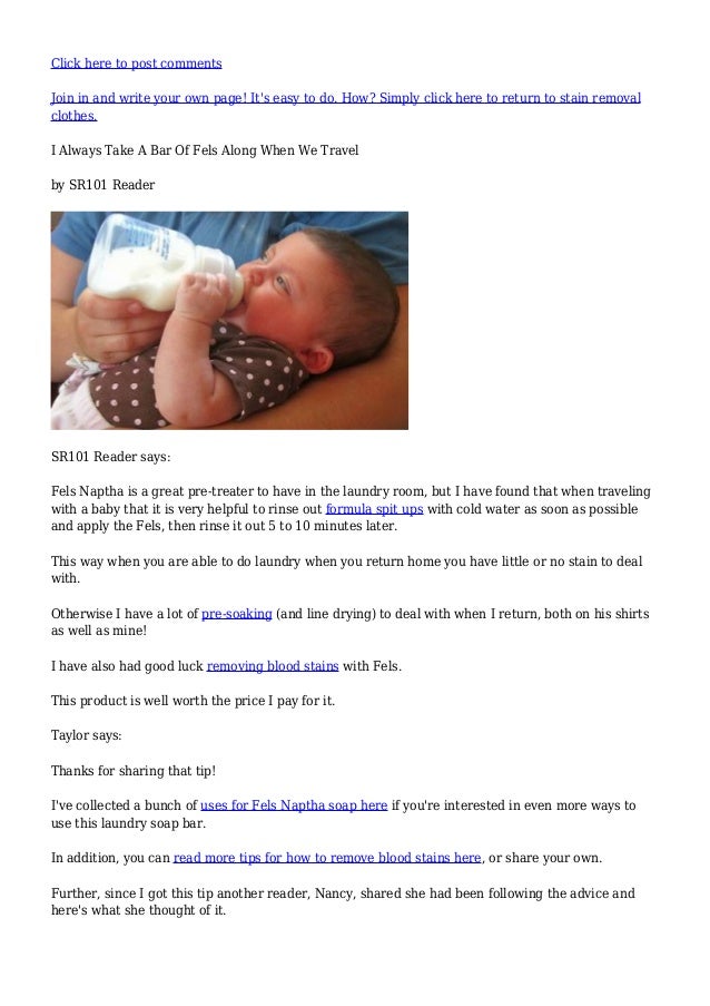 Baby Formula Stain & Spit Up Removal Tips