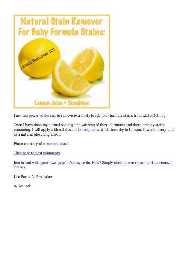 Baby Formula Stain & Spit Up Removal Tips