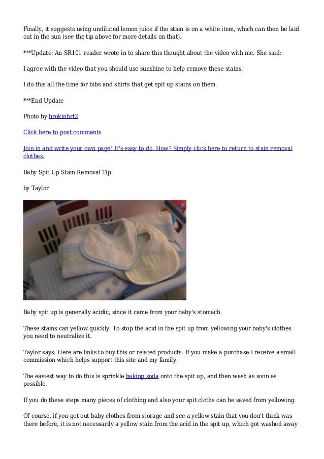 Snap Baby Formula Stain Spit Up Removal Tips Photos On Pinterest