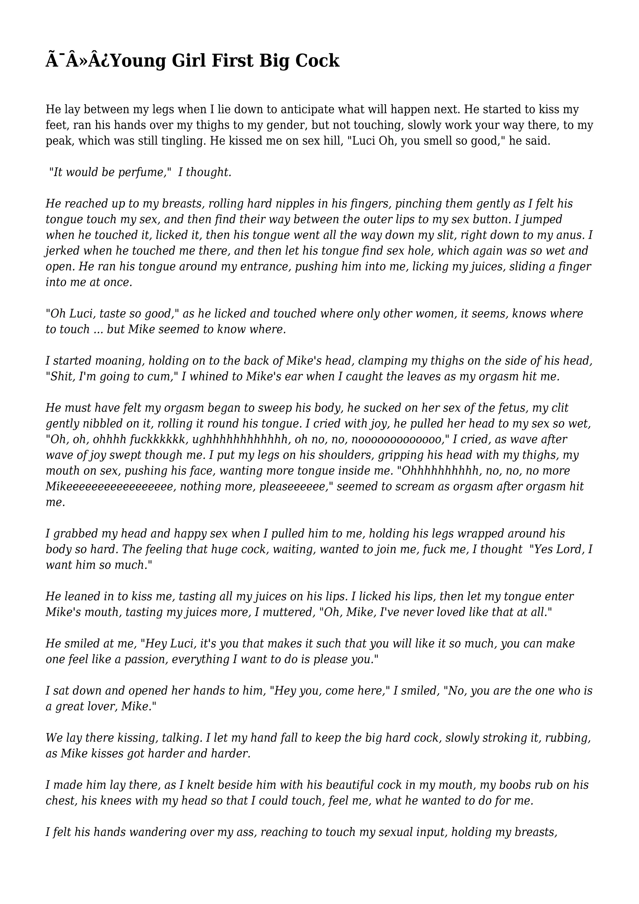 Young Girl First Big Cock | PDF | Sexual Conditions | Sexual Health