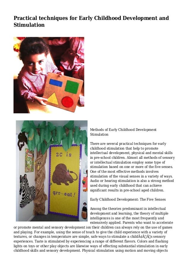 Practical techniques for Early Childhood Development and Stimulation