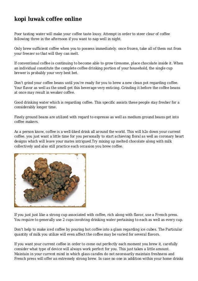 Kopi Luwak Coffee Online