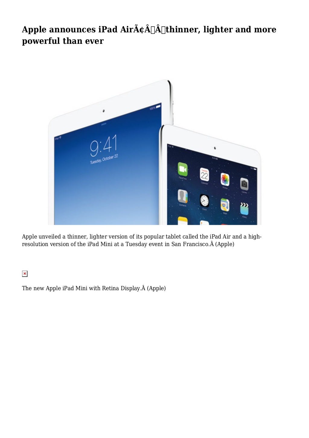 Apple announces iPad Air—thinner, lighter and more powerful than ever