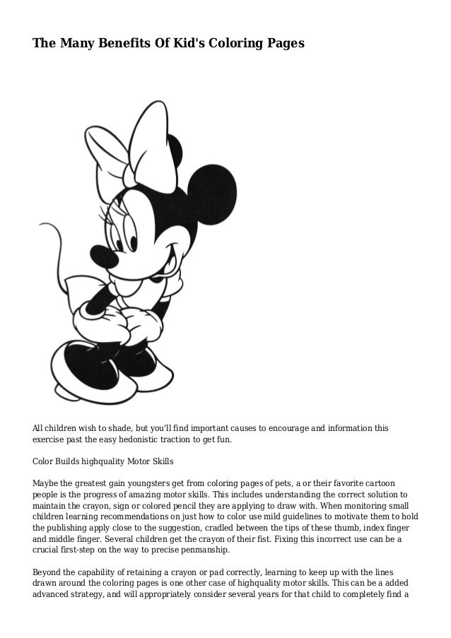 The Many Benefits Of Kid's Coloring Pages