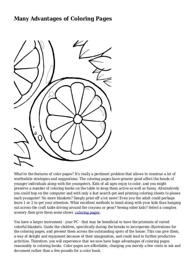 Download Many Advantages of Coloring Pages