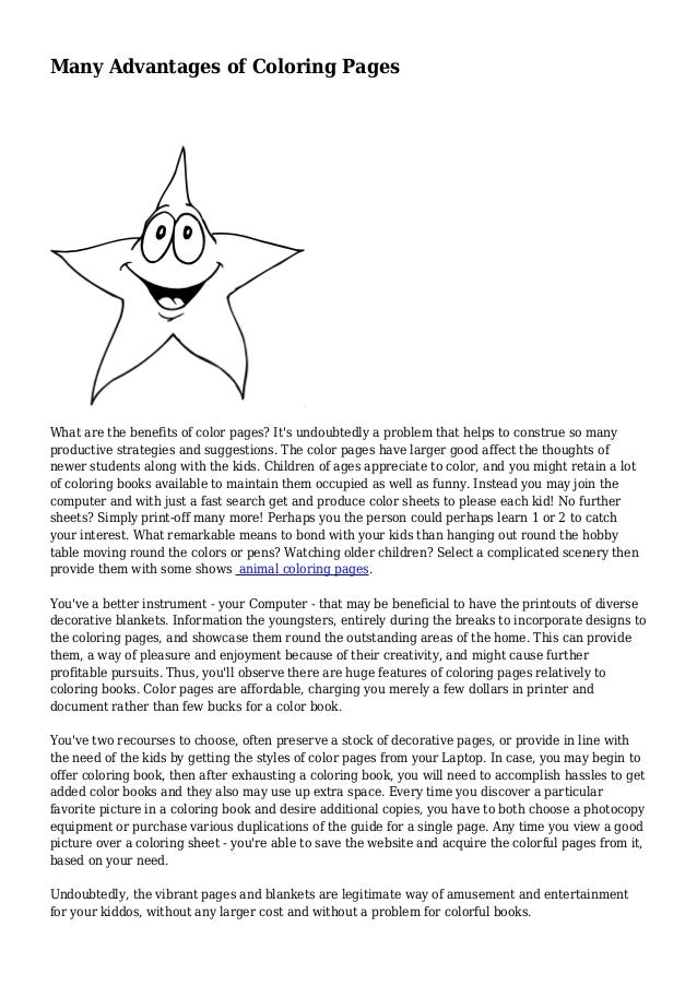 Download Many Advantages of Coloring Pages