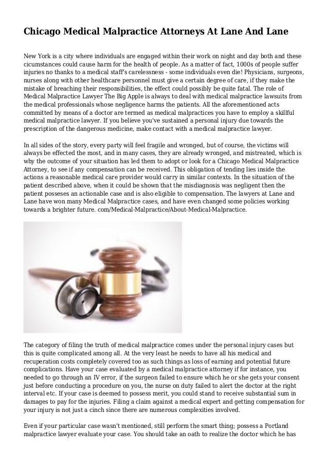Chicago Medical Malpractice Attorneys At Lane And Lane
